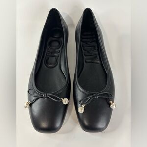 Jimmy Choo Elme Flat Black Nappa Leather Ballerina Flats